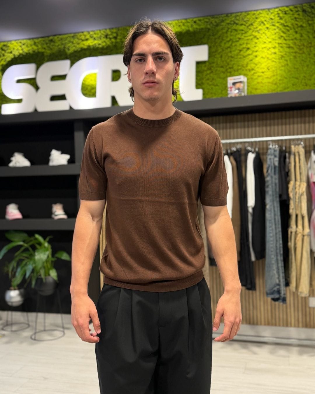 T-Shirt in filo brown