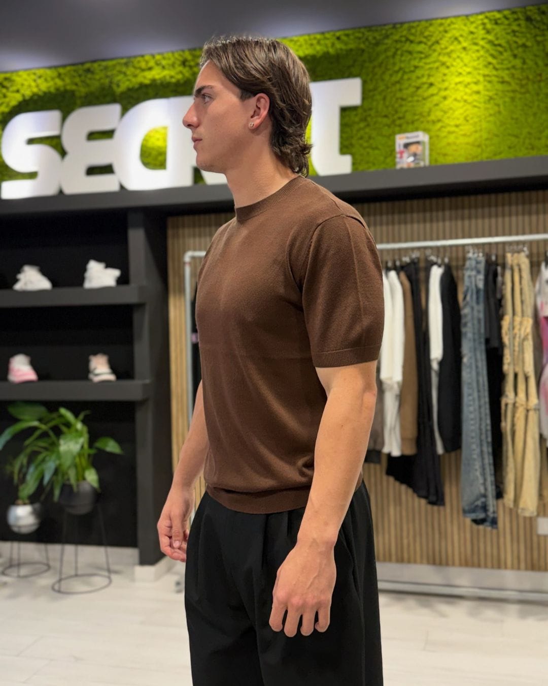 T-Shirt in filo brown
