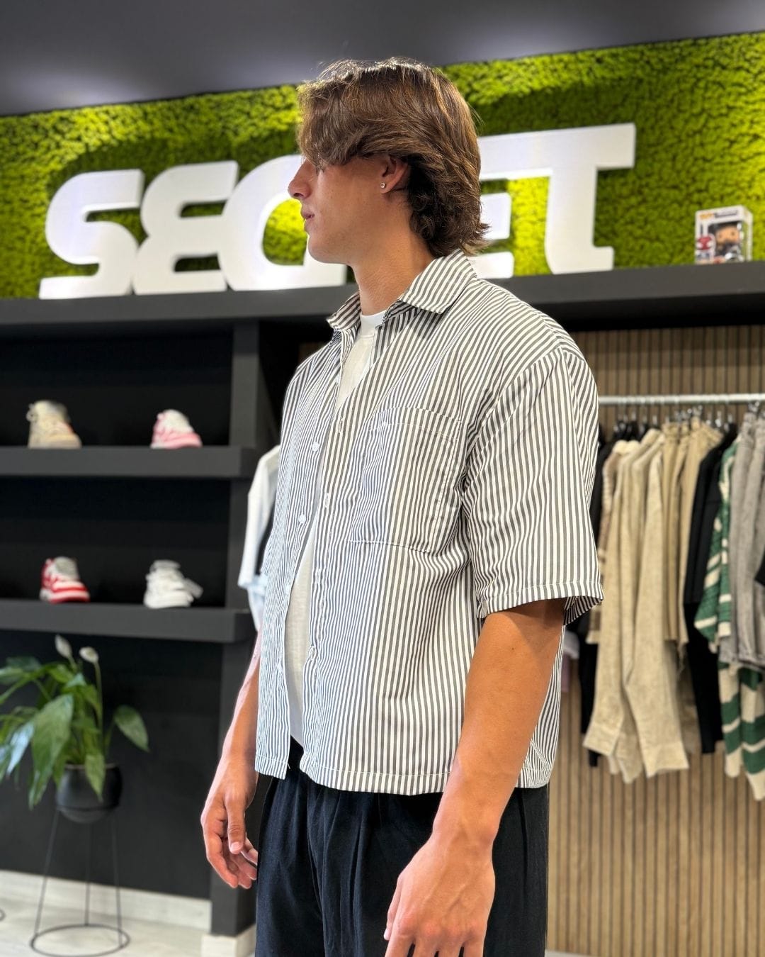 Camicia soft stripe black
