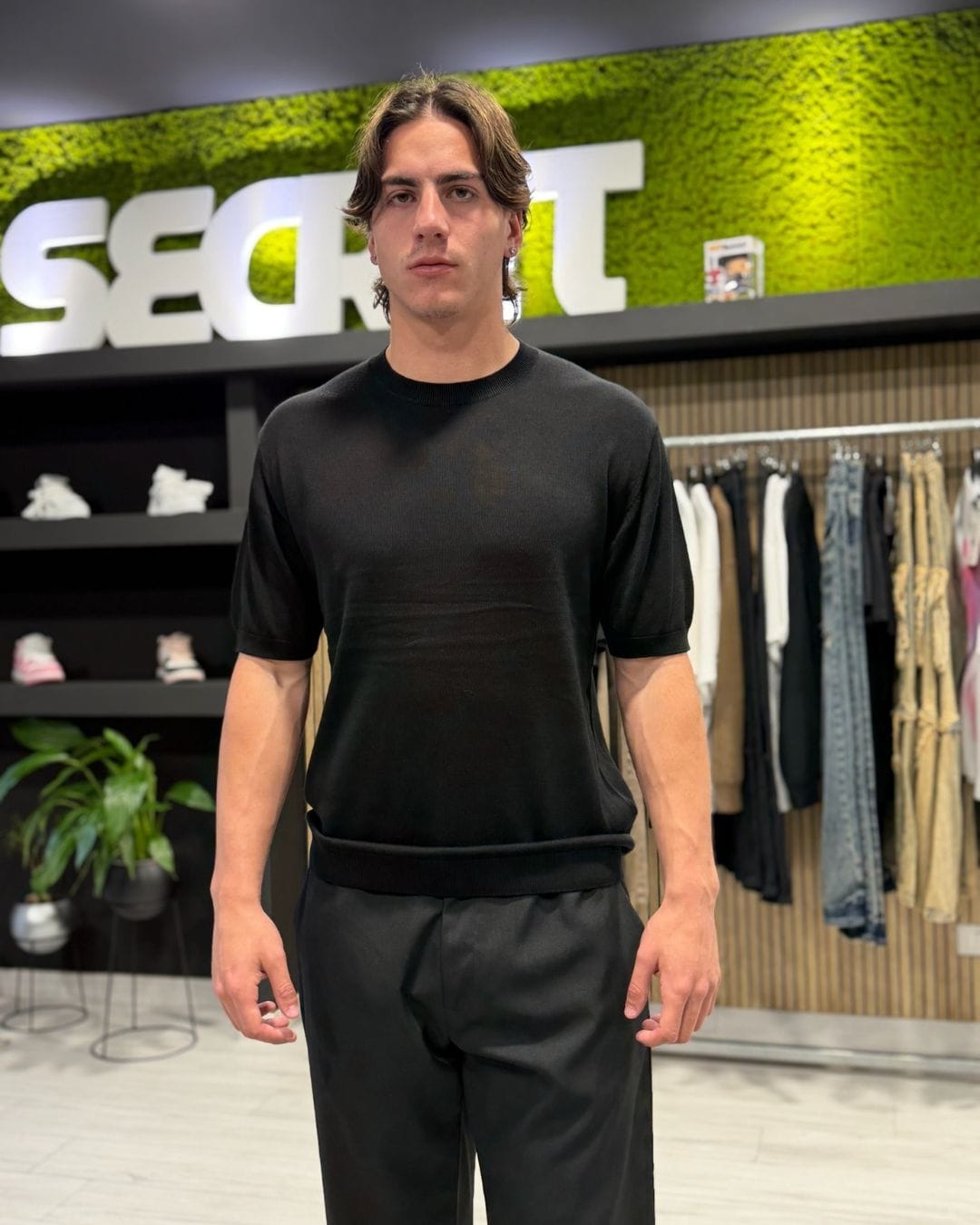 T-Shirt in filo black