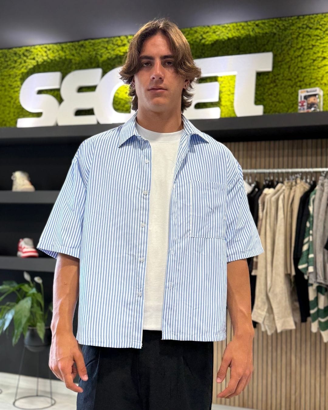 Camicia soft stripe light blue