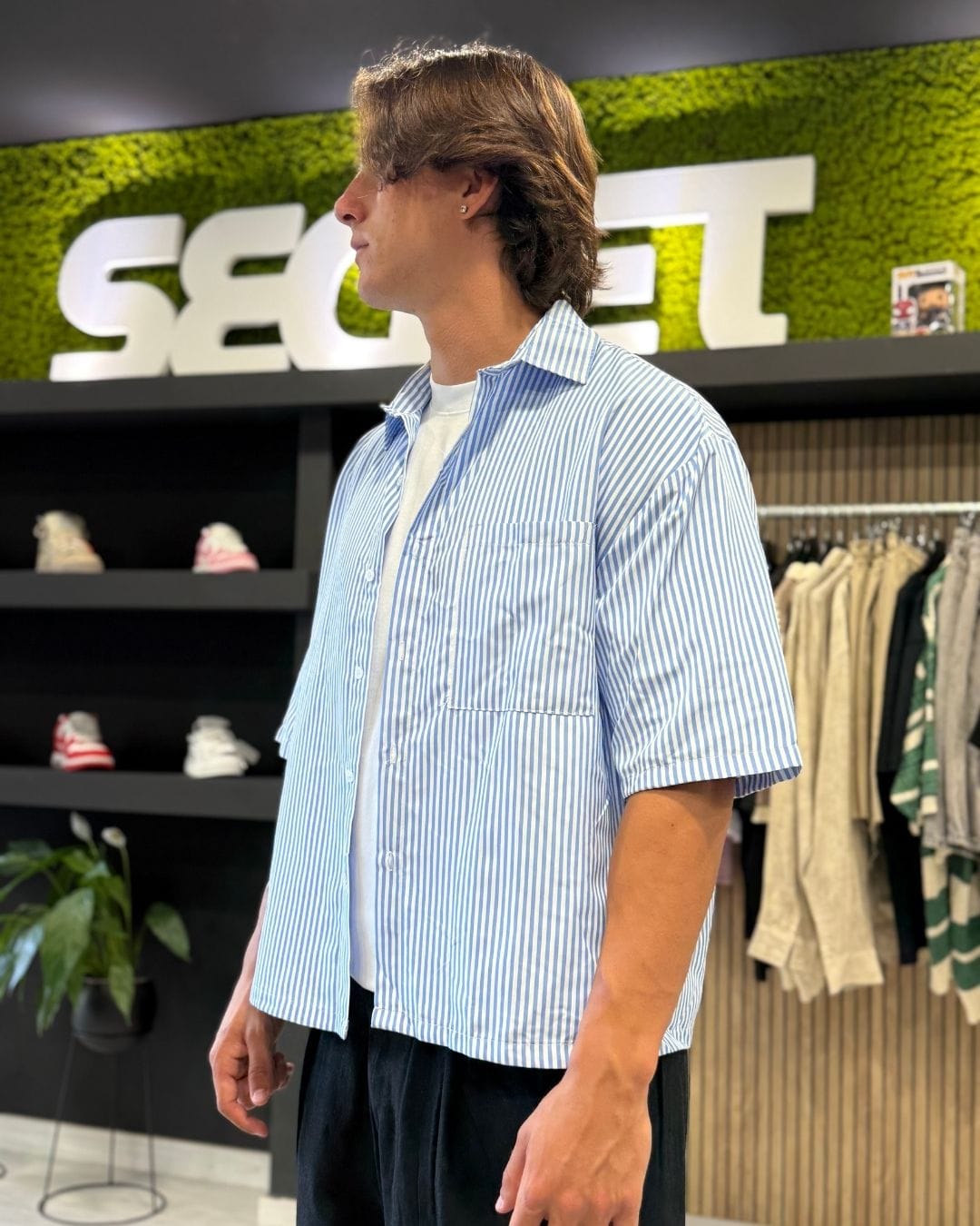 Camicia soft stripe light blue