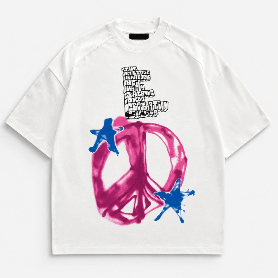 T-Shirt Peace Bianco