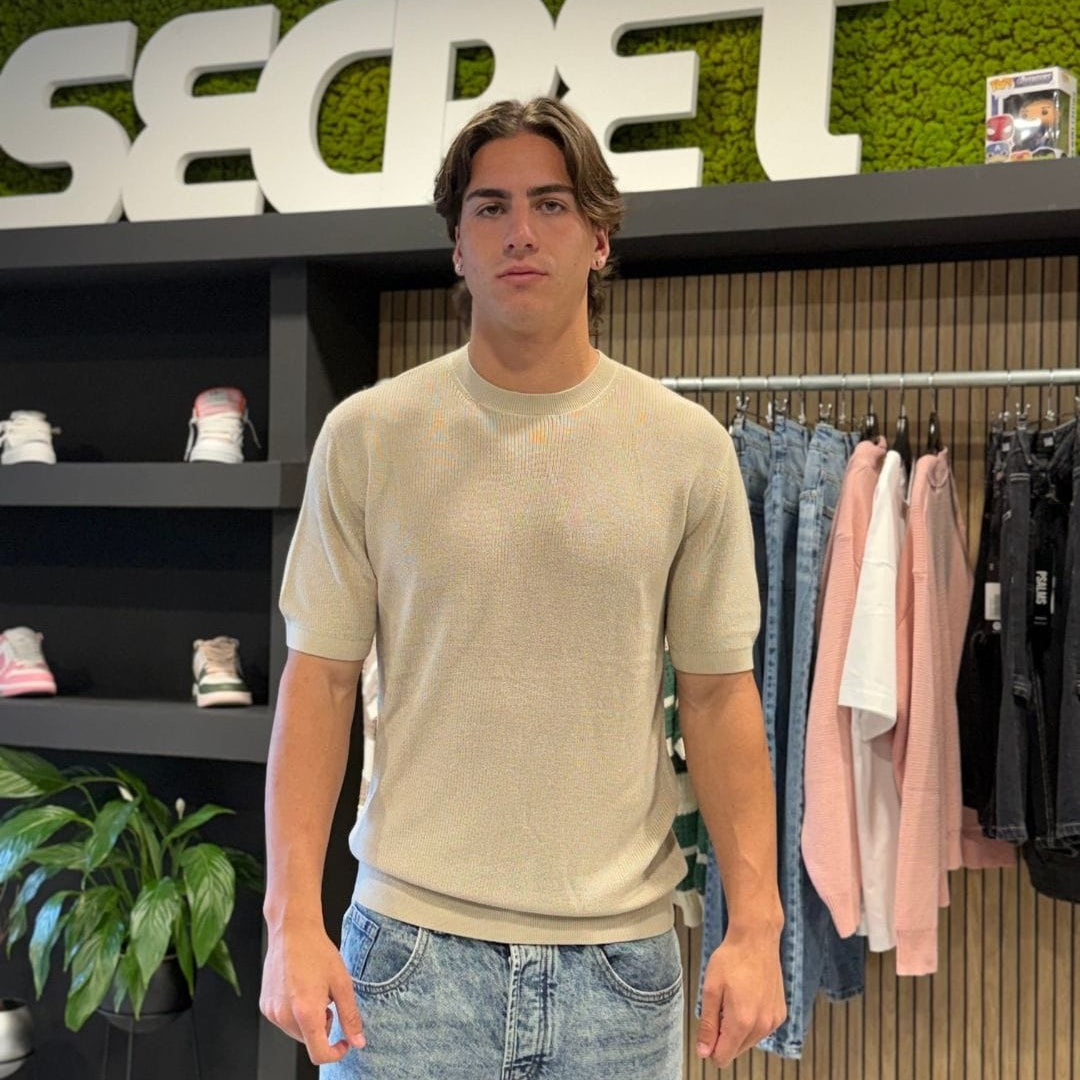 T-Shirt in maglia beige