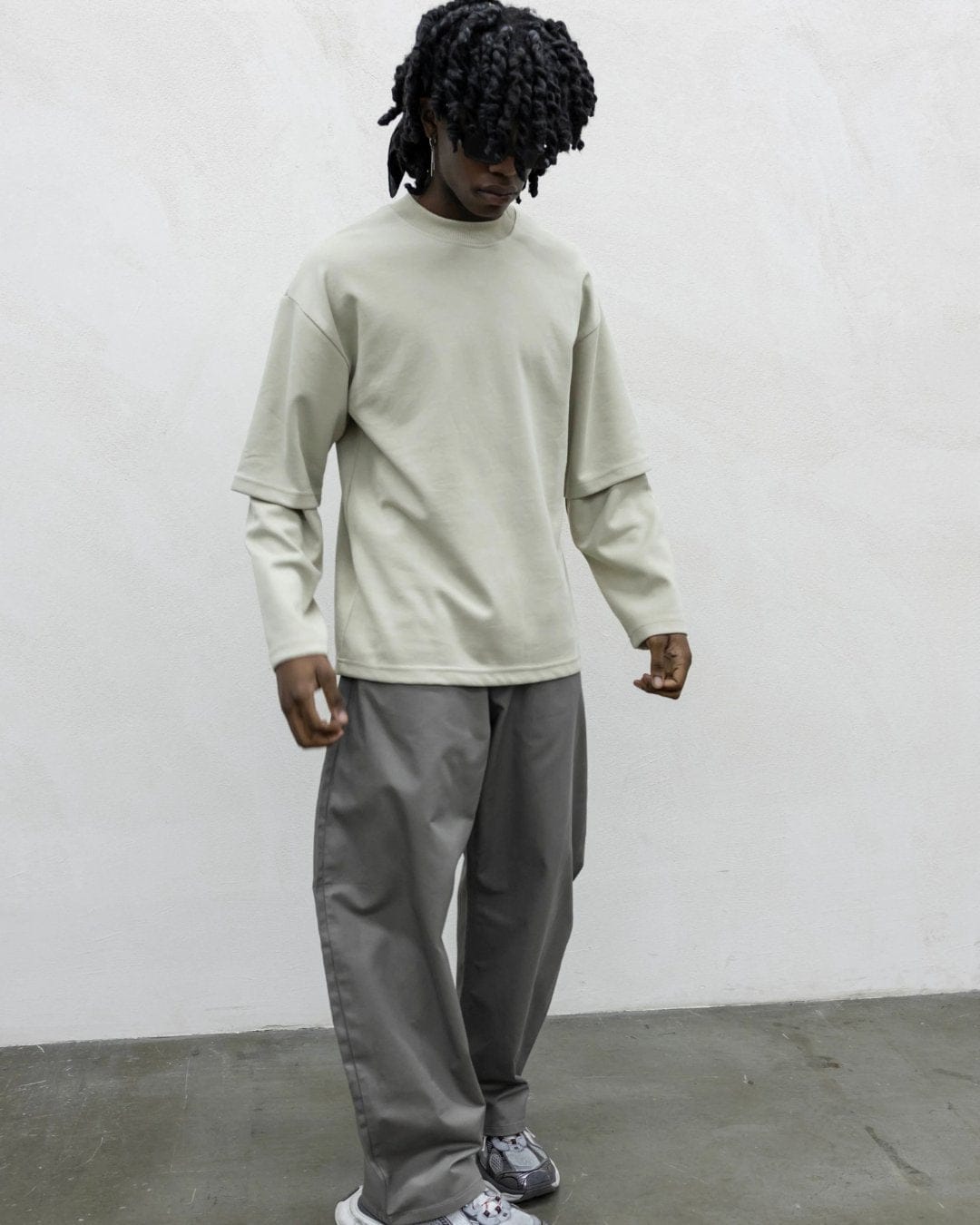 Long sleeve doppia manica beige