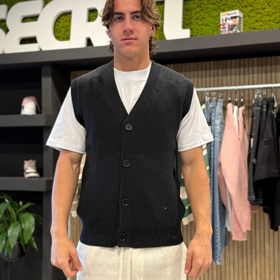 Cardigan smanicato black