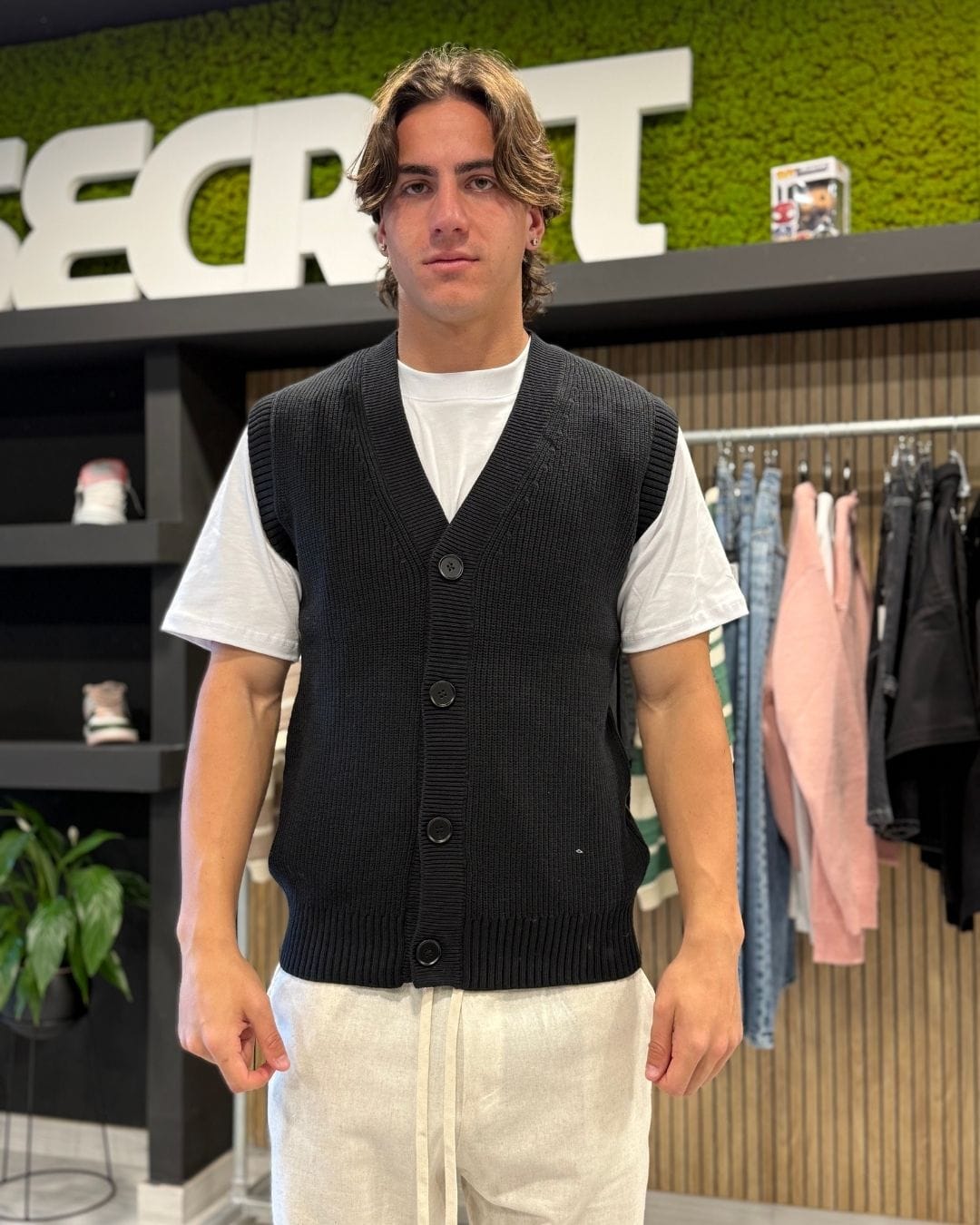 Cardigan smanicato black