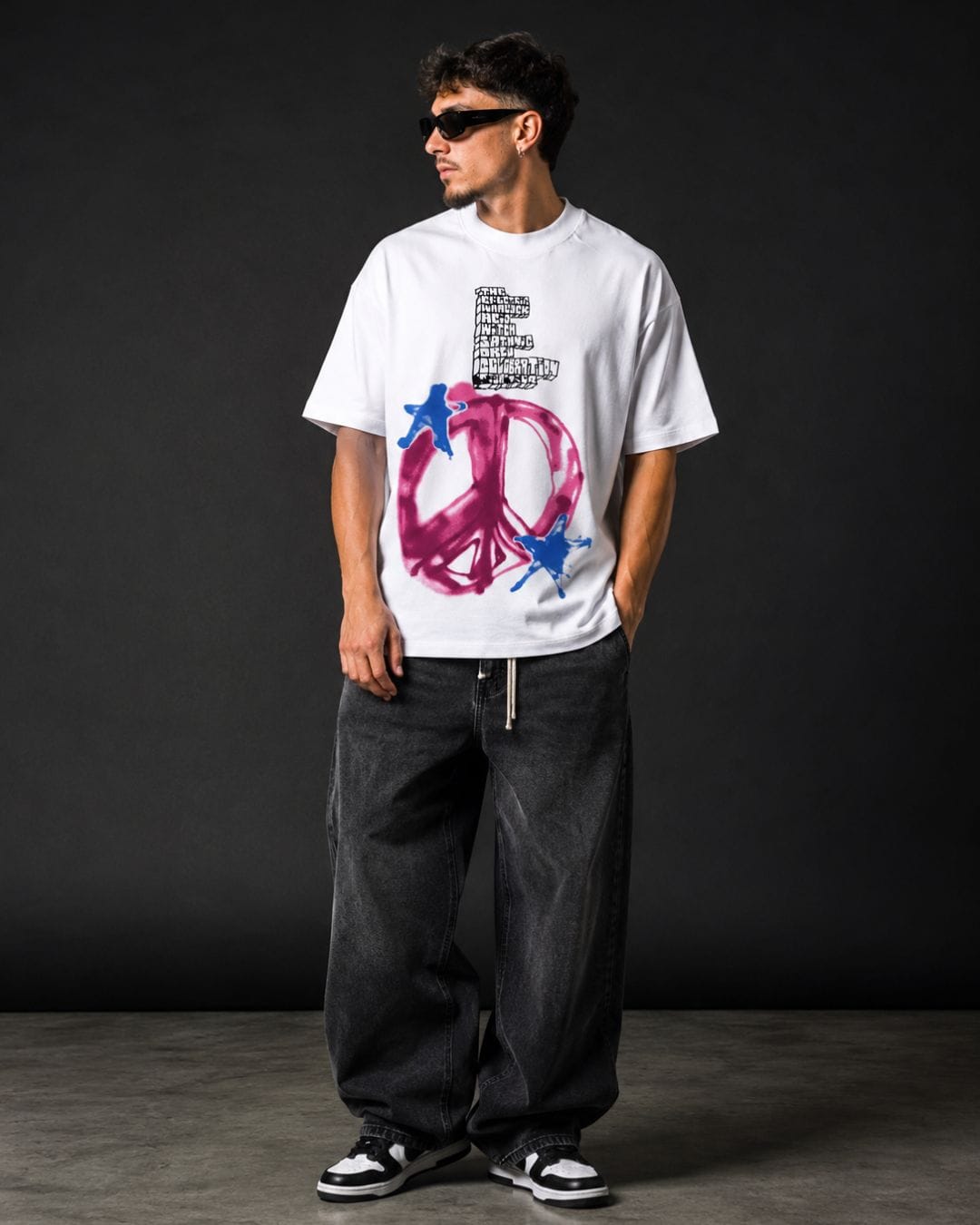 T-Shirt Peace Bianco