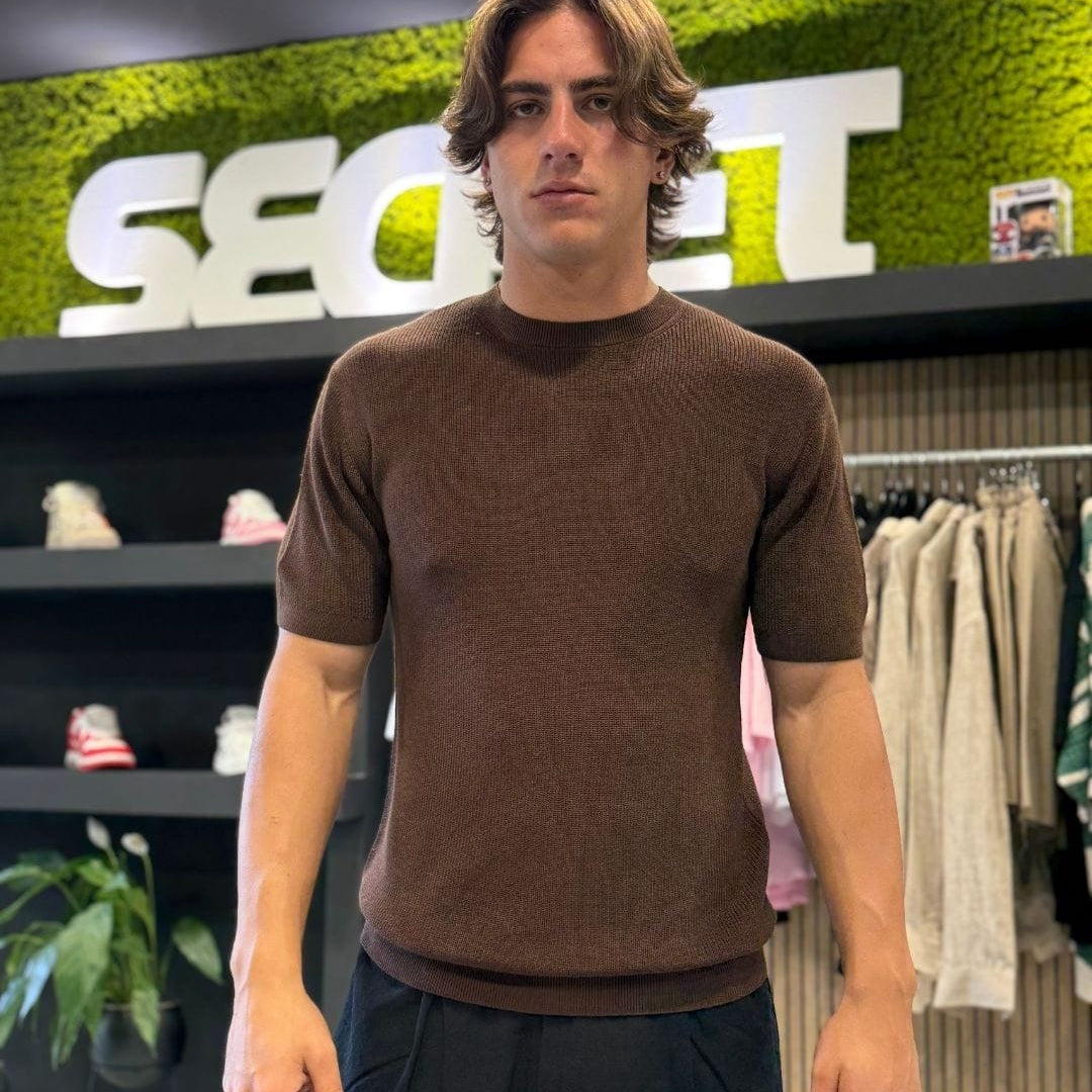 T-Shirt in maglia brown