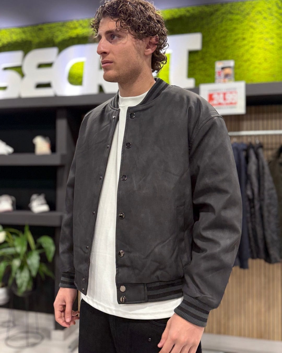 College in pelle sintetica black