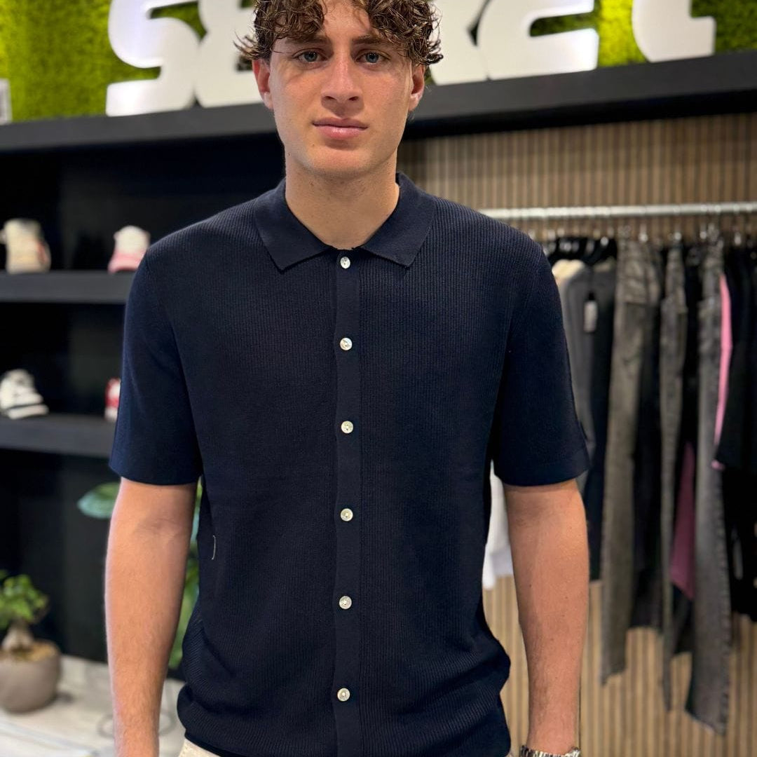 Camicia in filo blu