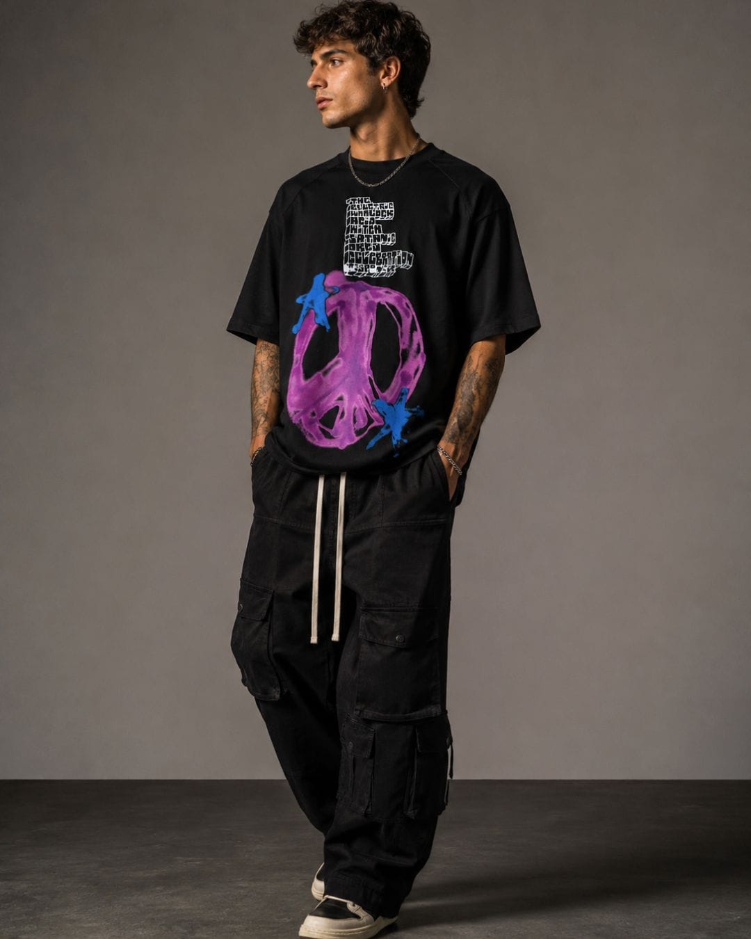 T-Shirt Peace Nero