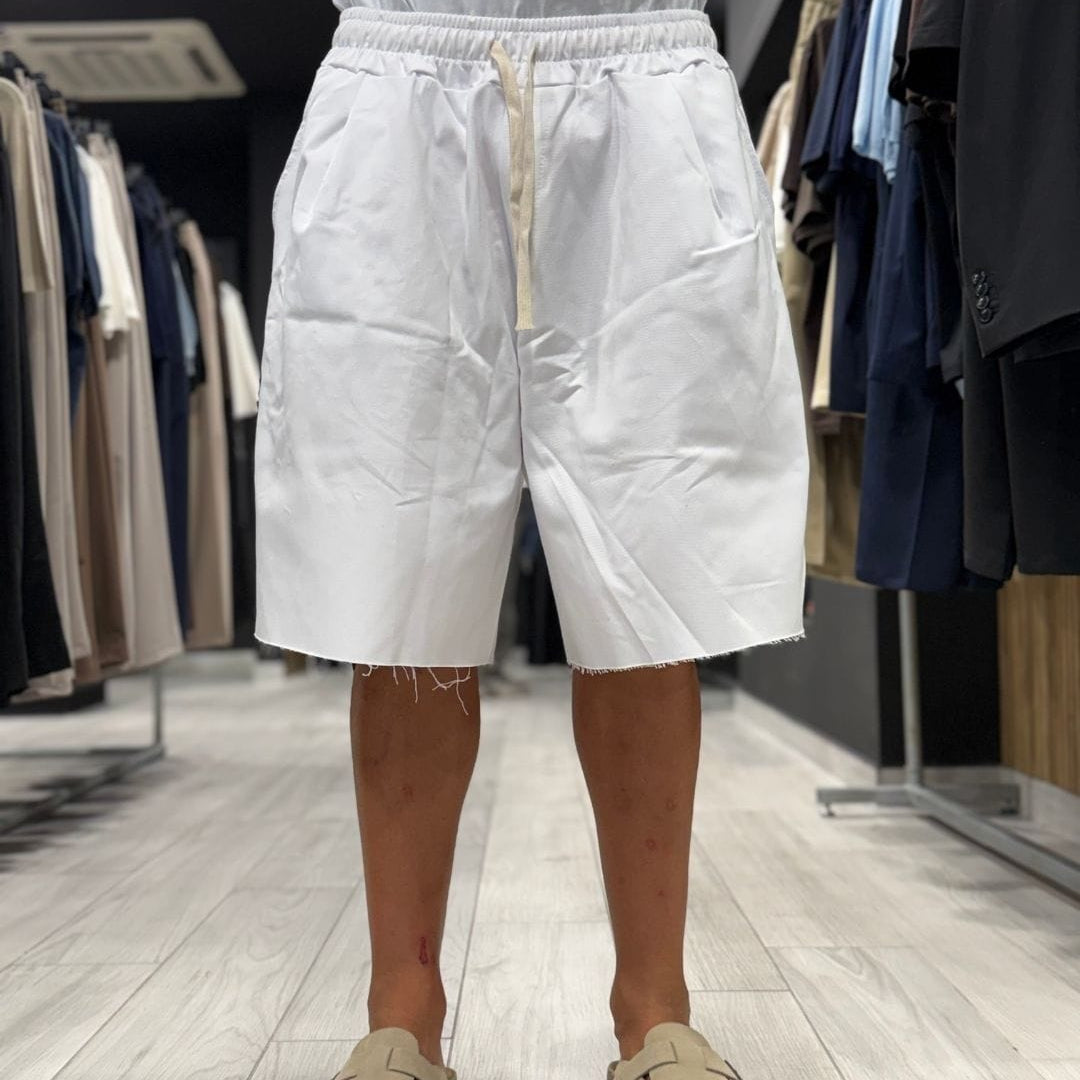Bermuda con pinces bianco