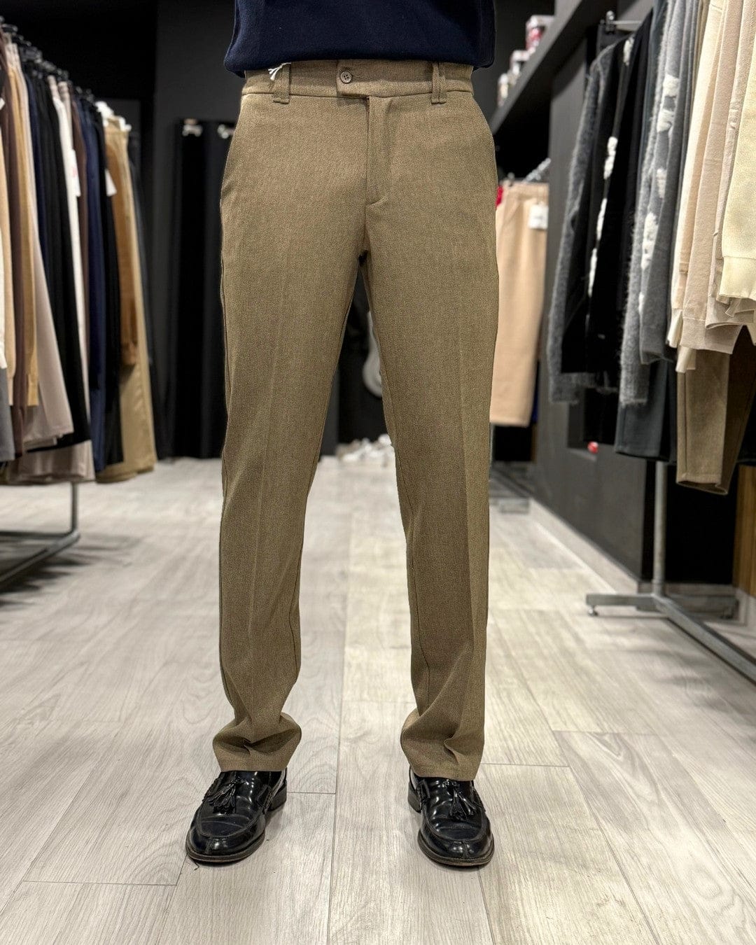 Panta zero negativo cammello