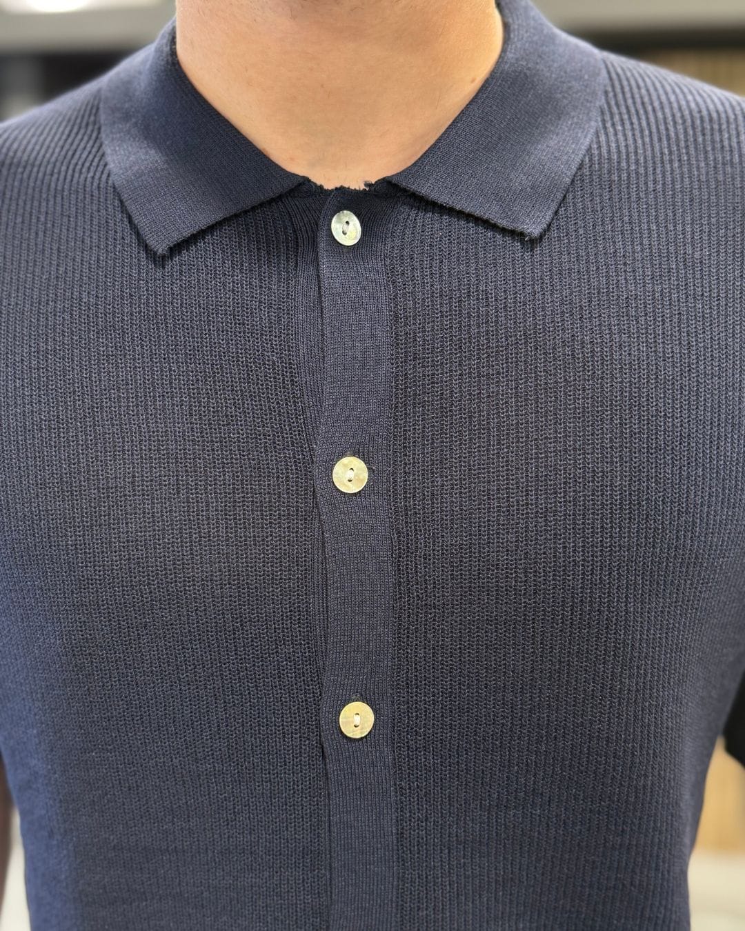 Camicia in filo blu