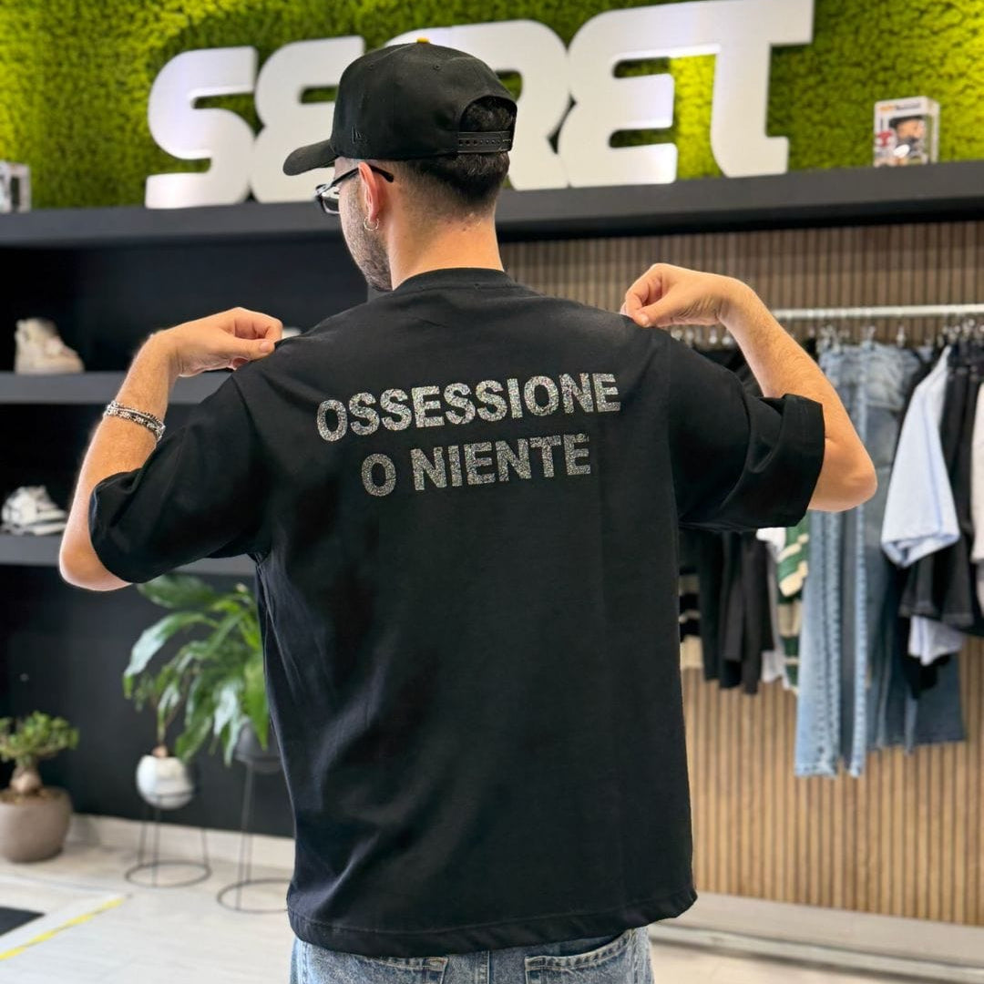 T-Shirt "OSSESSIONE O NIENTE" black