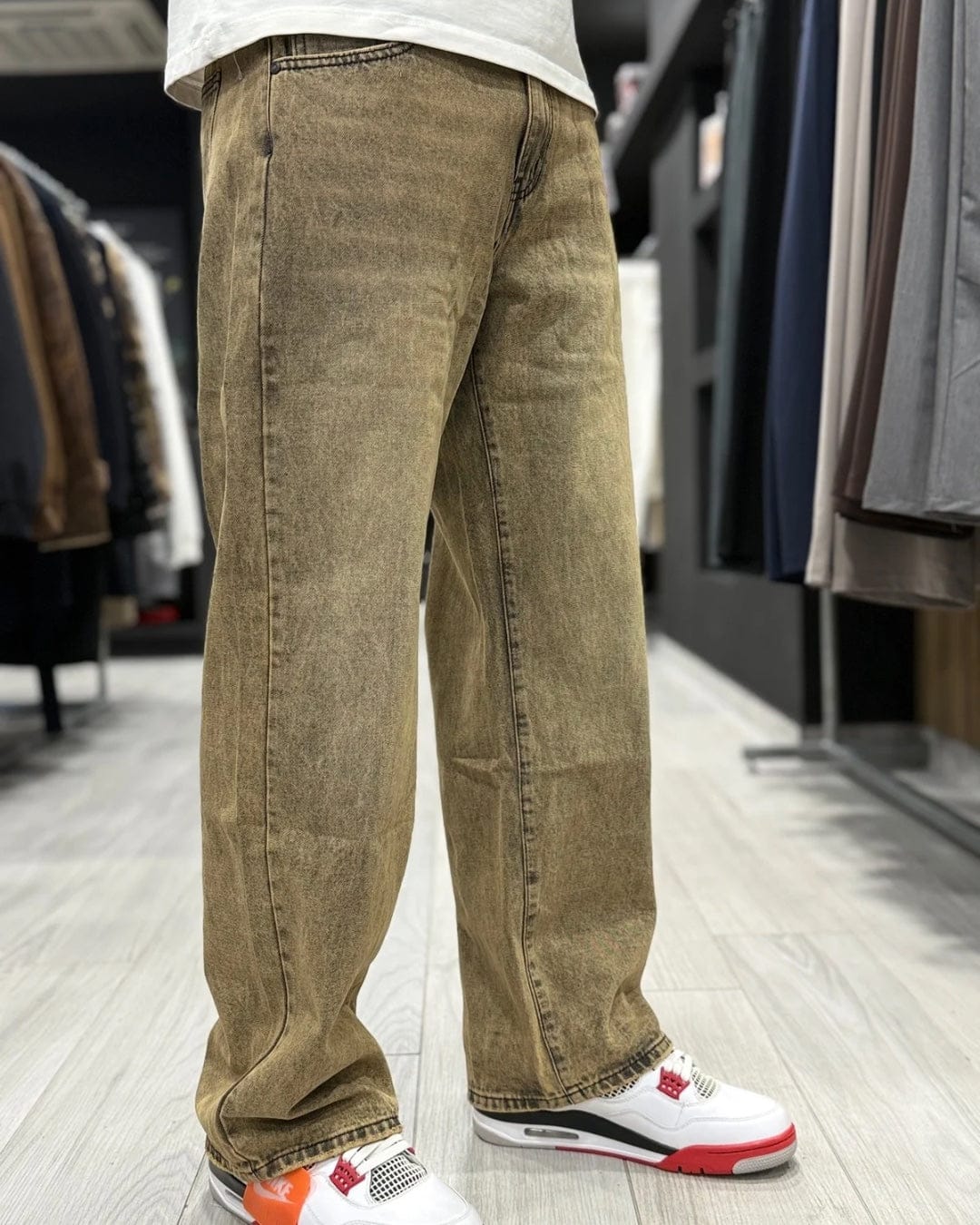 Jeans baggy sabbiato