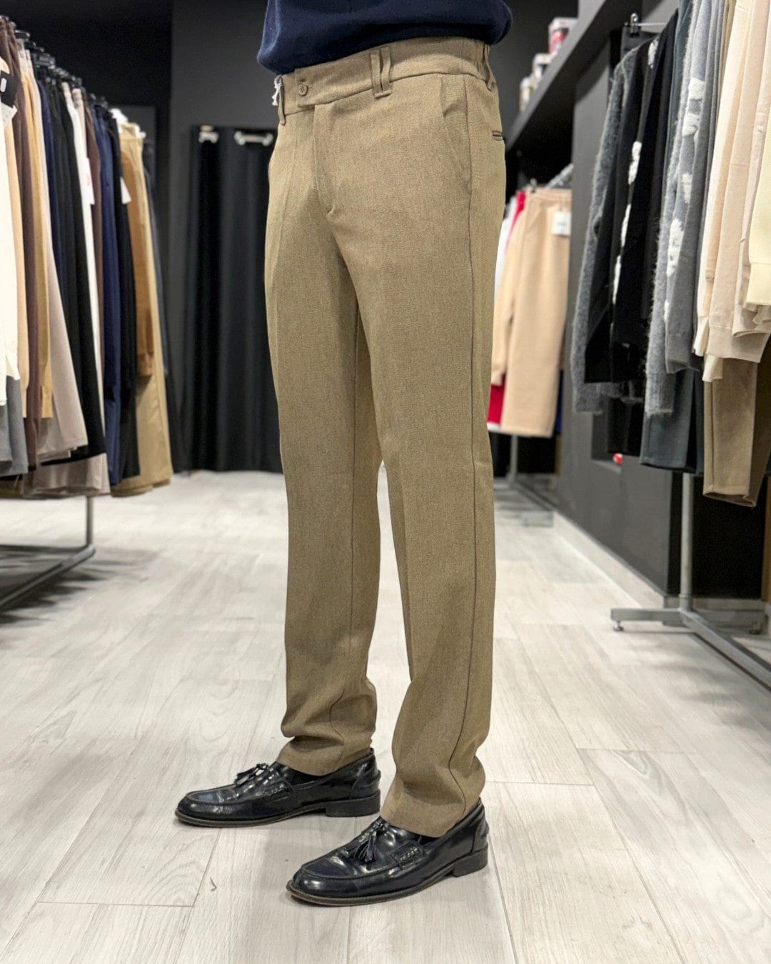 Panta zero negativo cammello
