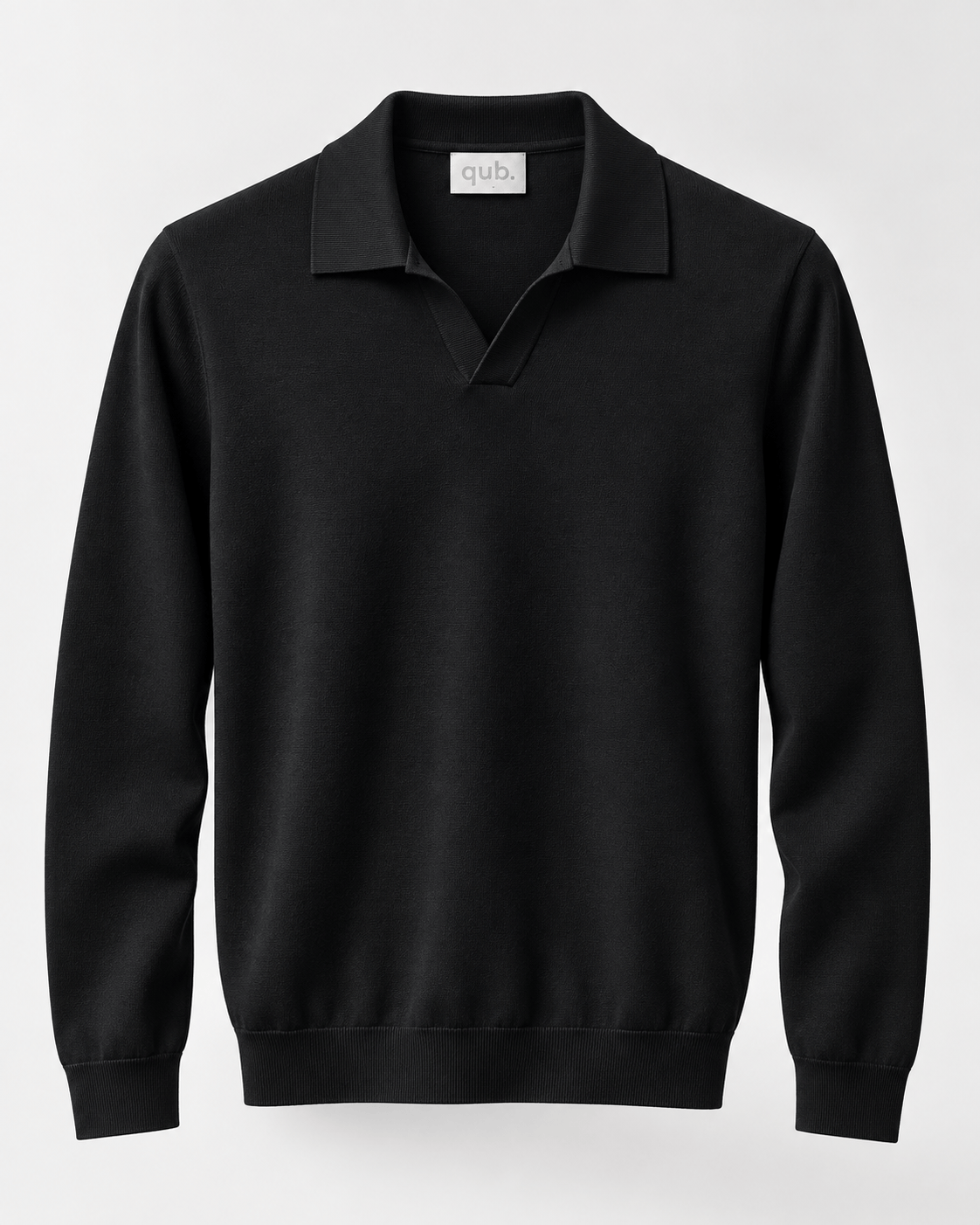 Polo manica lunga V black