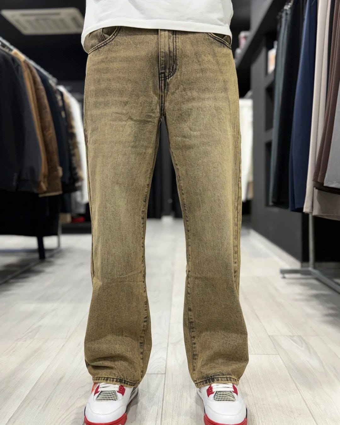 Jeans baggy sabbiato