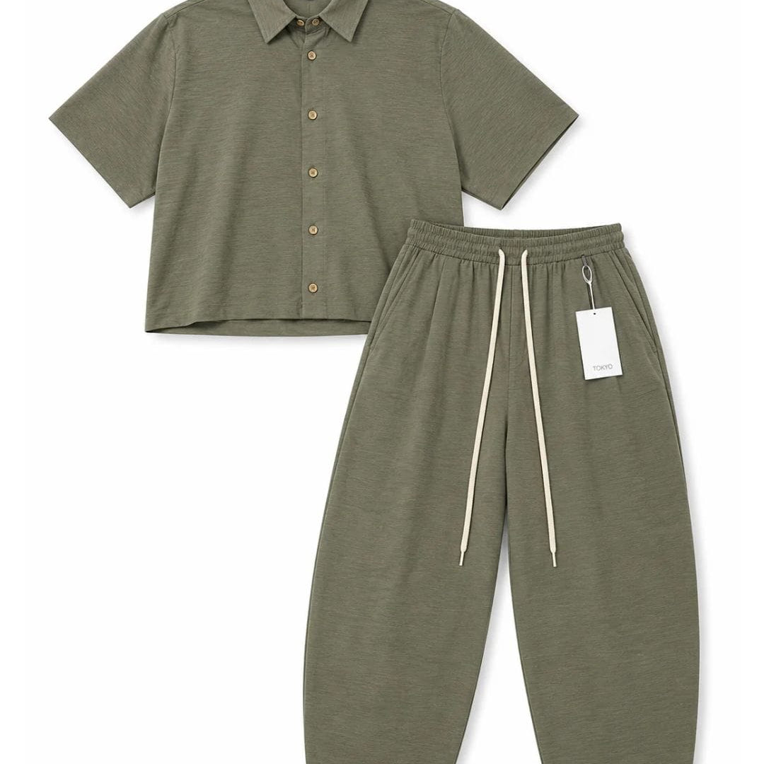 Completo IBZ verde (100% Lino)
