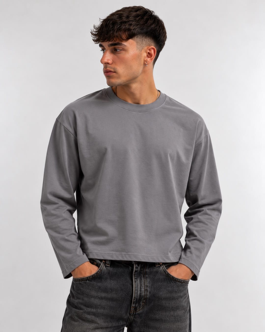 Longsleeve Basic Grigio