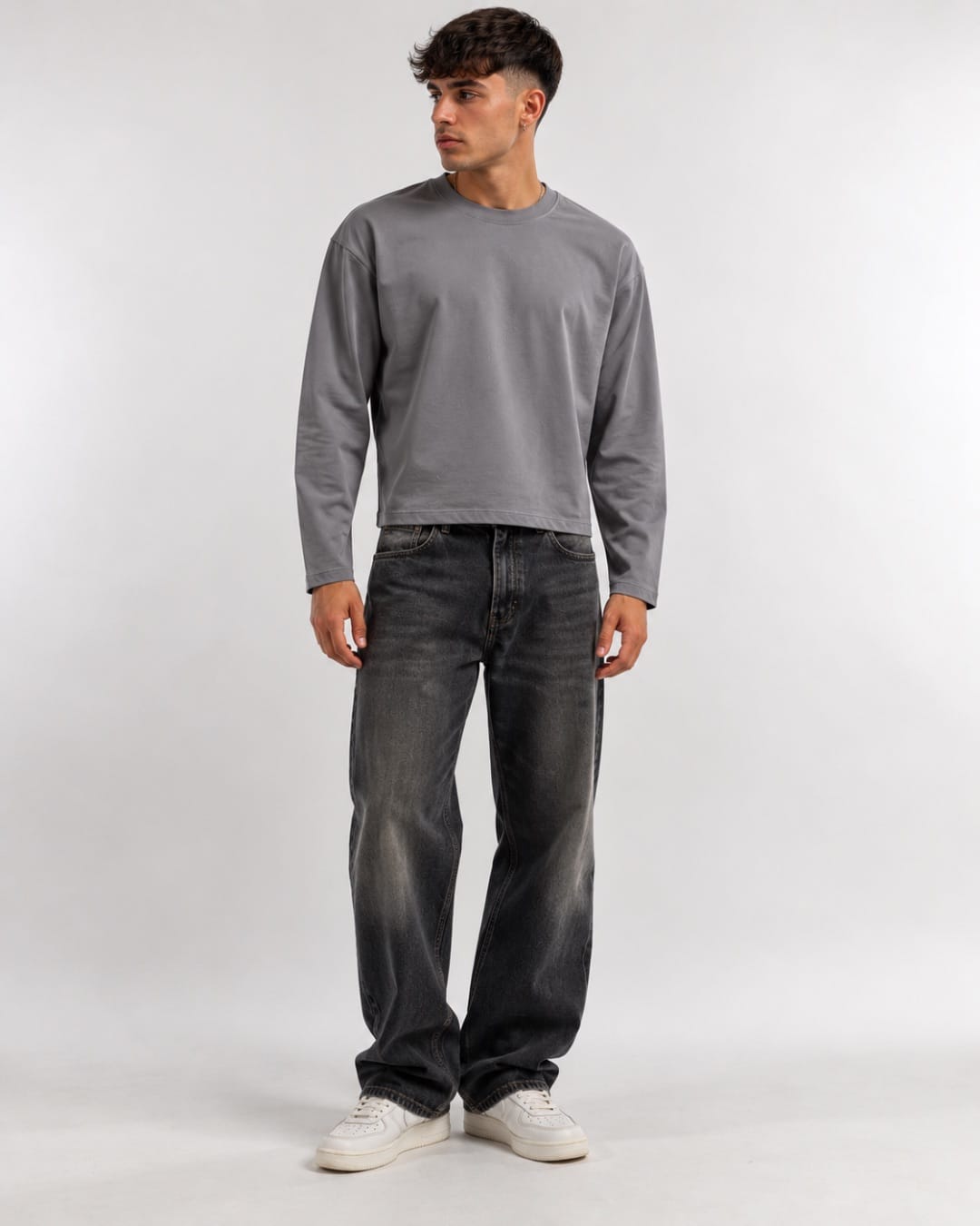Longsleeve Basic Grigio