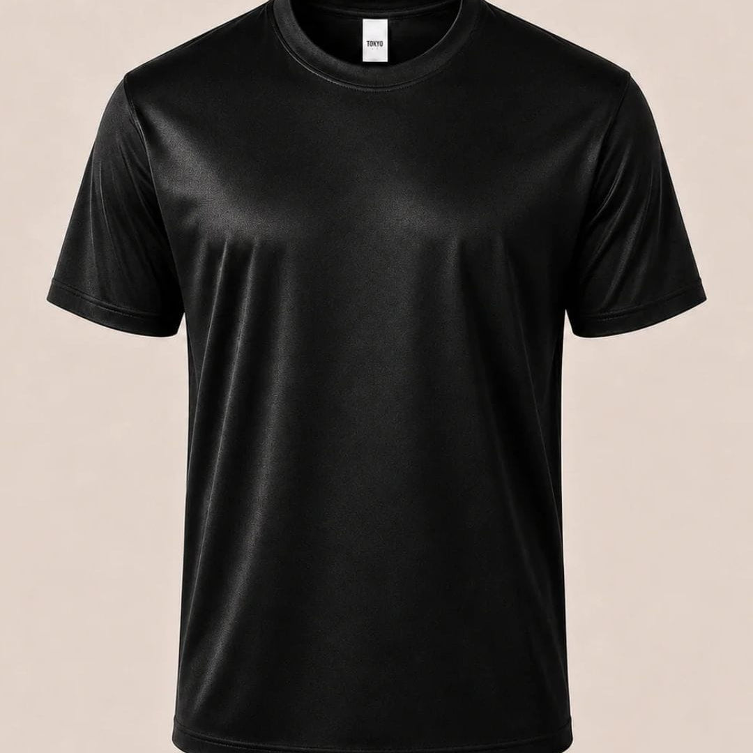 T-Shirt filo di scozia nera tokyo