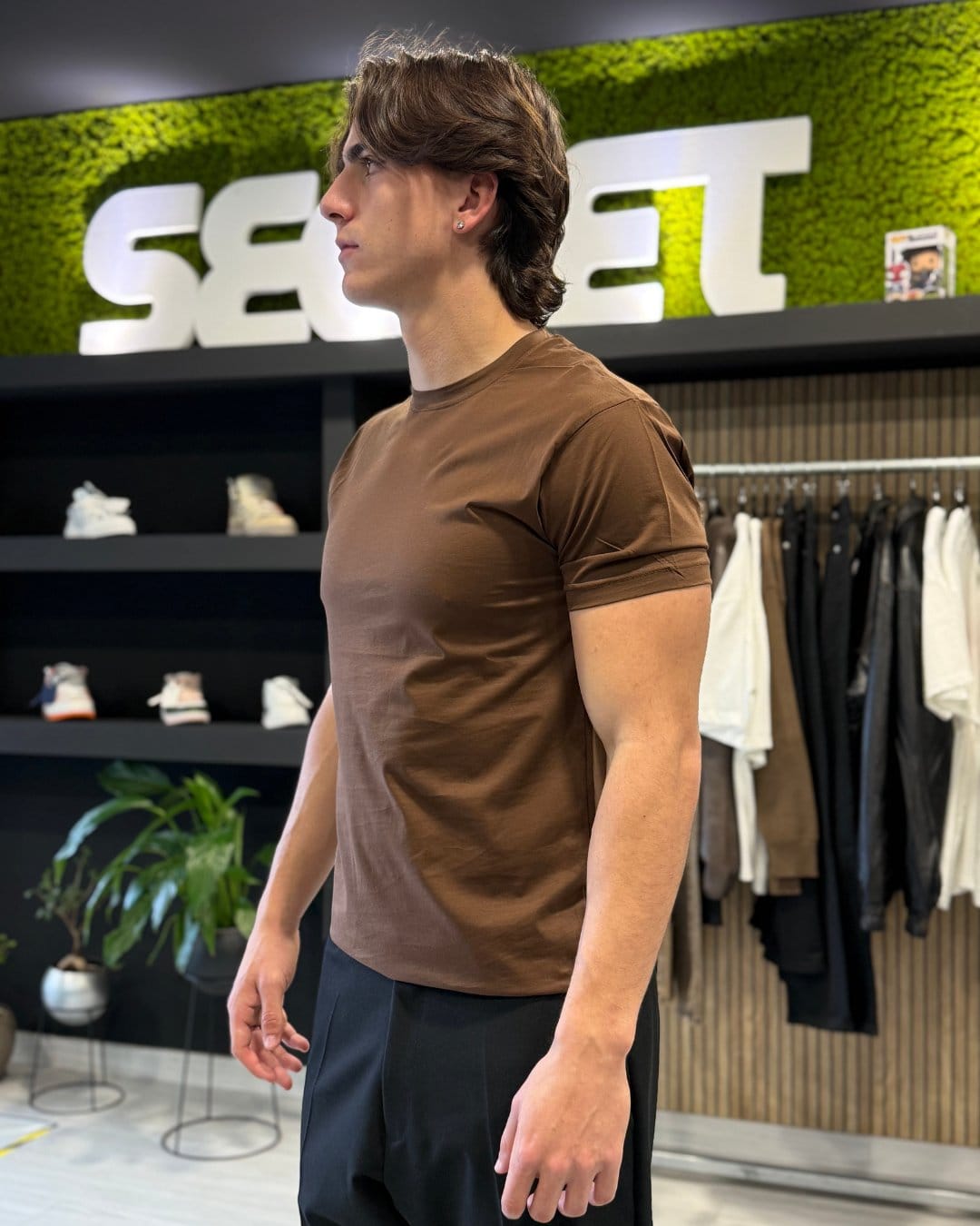 T-Shirt filo di scozia brown