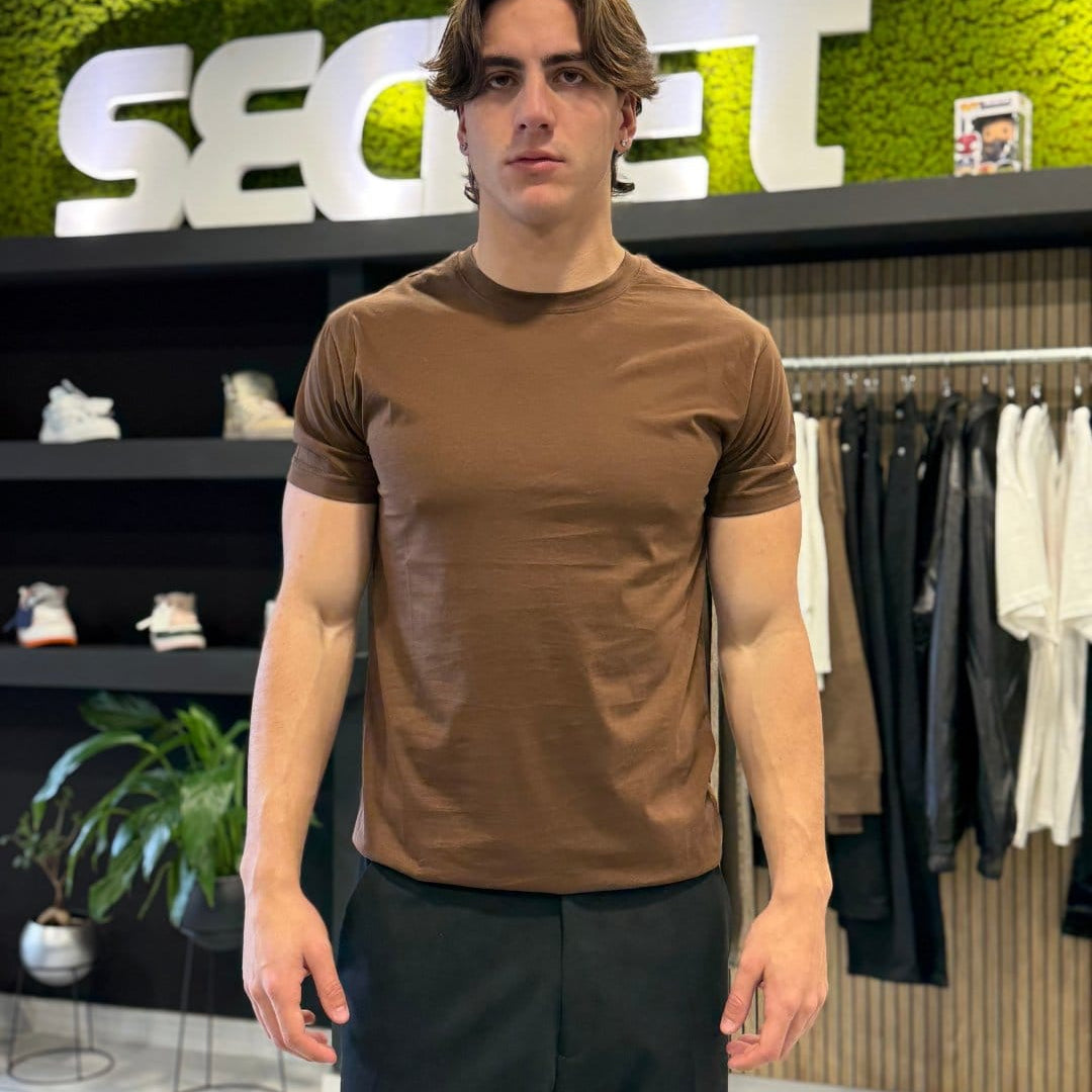 T-Shirt filo di scozia brown