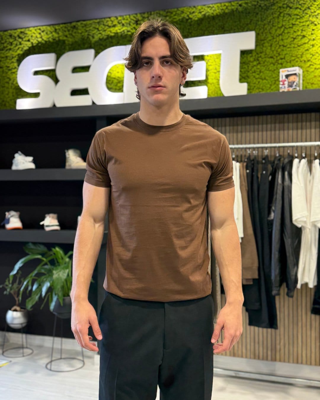 T-Shirt filo di scozia brown